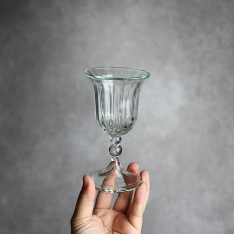 琉球ガラス 縦モールワイングラス クリア  工房glass32 : 7105001