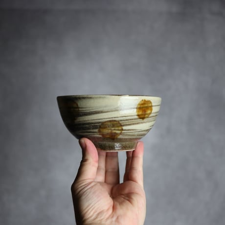 4寸鉢S2 飴釉 点打 刷毛目 やちむん 陶器 北窯 松田米司工房:7003034
