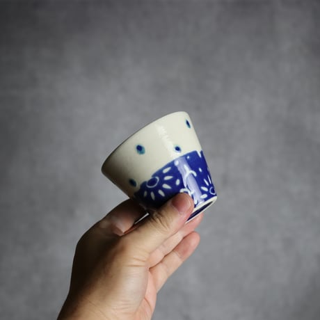 湯呑 呉須釉 唐草 やちむん 陶器 高江洲陶磁器:7205036