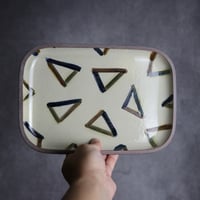 長角皿 大 櫛目三角 やちむん 陶器 一翠窯:7021003