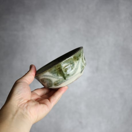 4寸安南鉢2 黒呉須釉 唐草 やちむん 陶器 榮一工房:7013155