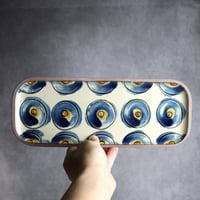 長角皿 長 ポミエ 呉須 やちむん 陶器 一翠窯:7021004