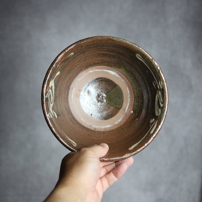 6寸マカイ2 イッチン 菊花唐草 やちむん 陶器 北窯 宮城正享工房