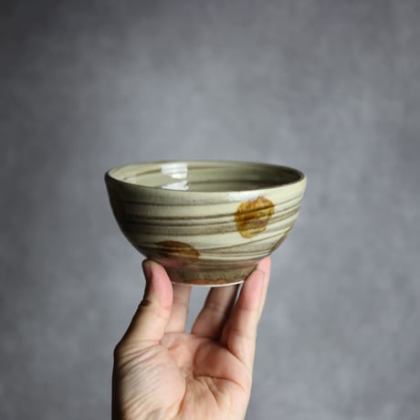 4寸鉢S2 飴釉 点打 刷毛目 やちむん 陶器 北窯 松田米司工房:7003034