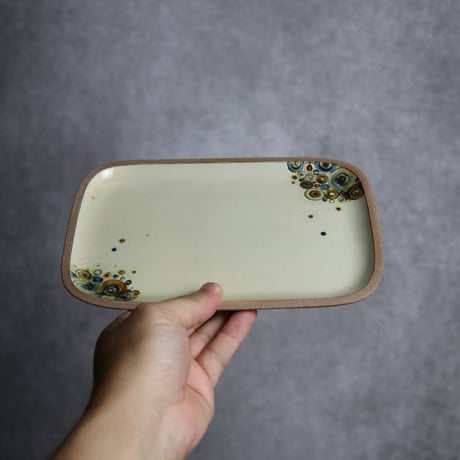 長角皿 中 シャボン やちむん 陶器 一翠窯:7021002