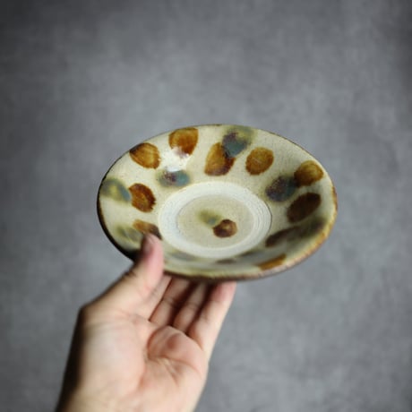 5寸皿1S 三彩 点打 やちむん 陶器 北窯 松田共司工房:7004006