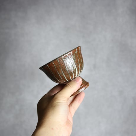 3寸 高杯鉢2 イッチン ライン やちむん 陶器 榮一工房:7013169