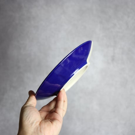 6寸皿 呉須釉 ストライプ やちむん 陶器 高江洲陶磁器:7205005
