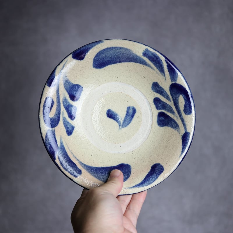 6寸皿1S 呉須釉 唐草 やちむん 陶器 北窯 松田共司工房:7004008 | MADE
