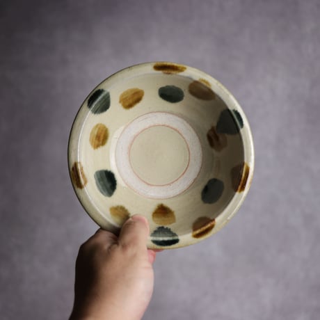 5寸ワンブーS1 飴 呉須釉 点打 やちむん 陶器 北窯 松田米司工房:7003032