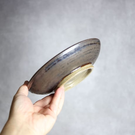6寸皿S2 黒呉須 呉須釉 鳥 やちむん 陶器 拓美窯:7203005