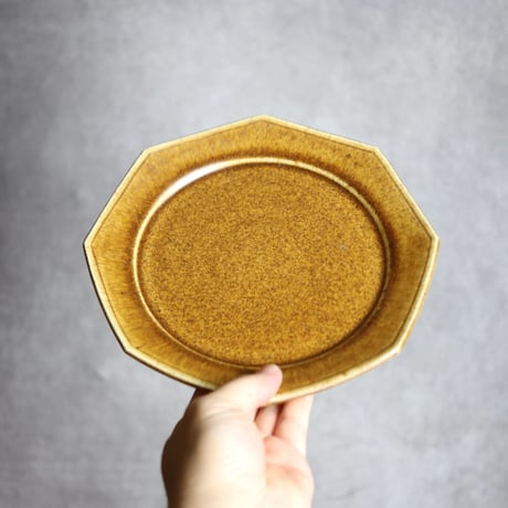 7寸プレート1 ブラウン 八角 やちむん 陶器 cerca:7025007