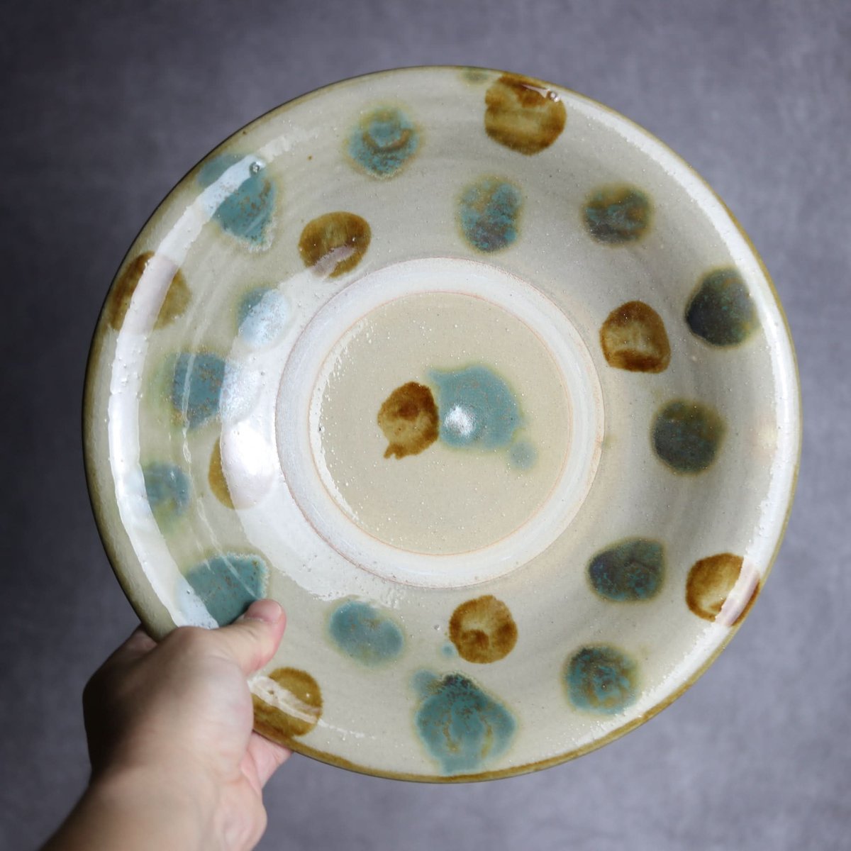 9寸皿S1 三彩 点打 やちむん 陶器 北窯 松田米司工房:7003030 | MADE IN