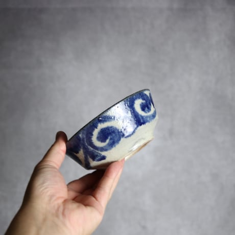 4寸安南鉢2 呉須釉 唐草 やちむん 陶器 榮一工房:7013155