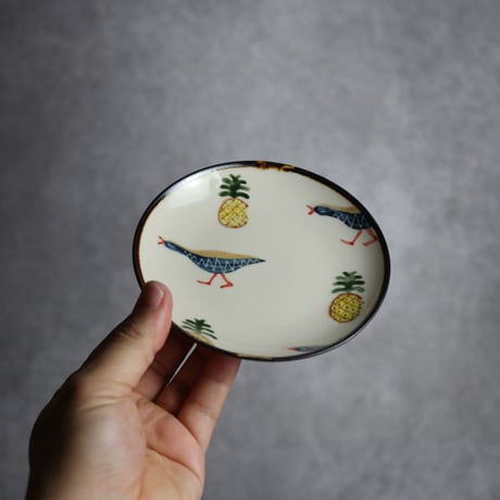 4寸皿 ヤンバルクイナパイン やちむん 陶器 アトリエクッチャネ:7026012