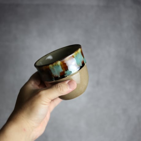 丸フリーカップ5 三彩紋 やちむん 陶器 エドメ陶房:7201009