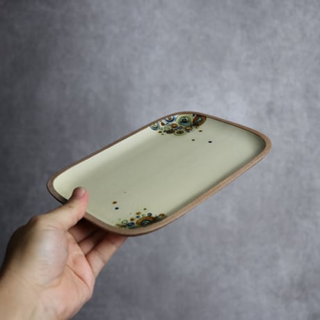 長角皿 中 シャボン やちむん 陶器 一翠窯:7021002