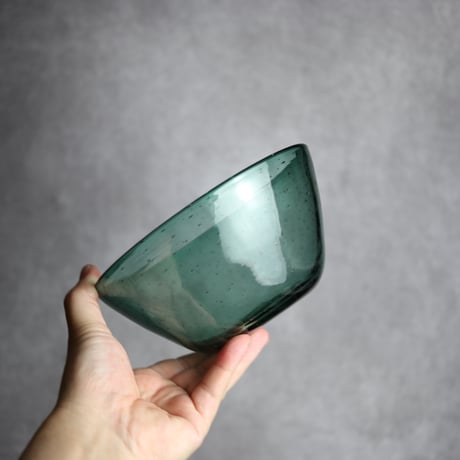 気泡ボウル小 グリーン 琉球ガラス ガラス工房 清天:7102041