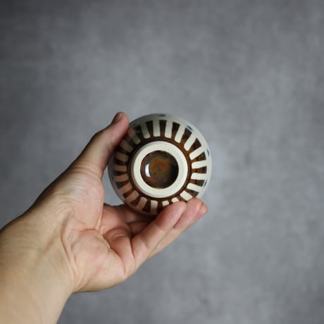 丸湯呑 飴釉 ストライプ やちむん 陶器 高江洲陶磁器:7205036