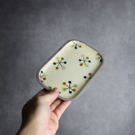 長角皿 小 ランタナ やちむん 陶器 一翠窯:7021001