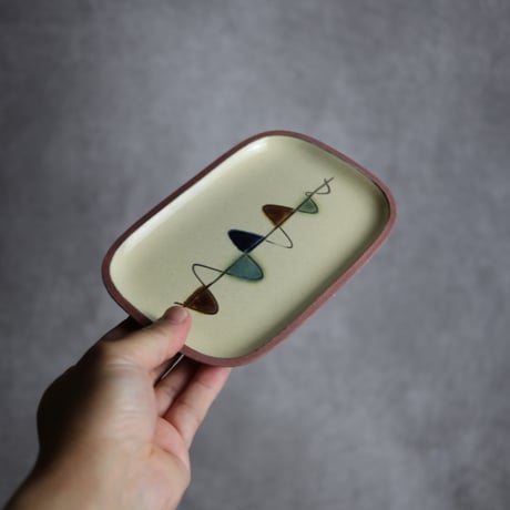 長角皿 小 ゆらぎ やちむん 陶器 一翠窯:7021001