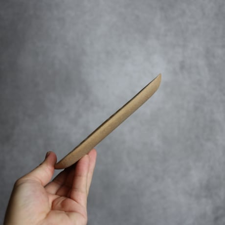 長角皿 小 ヘゴ 橙 やちむん 陶器 一翠窯:7021001