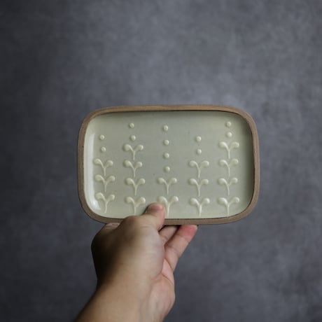 長角皿 小 ふたば やちむん 陶器 一翠窯:7021001