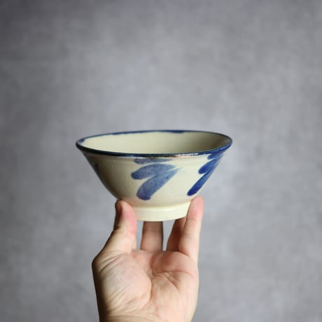 4.5寸マカイ1S 呉須釉 葉紋 やちむん 陶器 いずみ窯 島袋工房:7028040