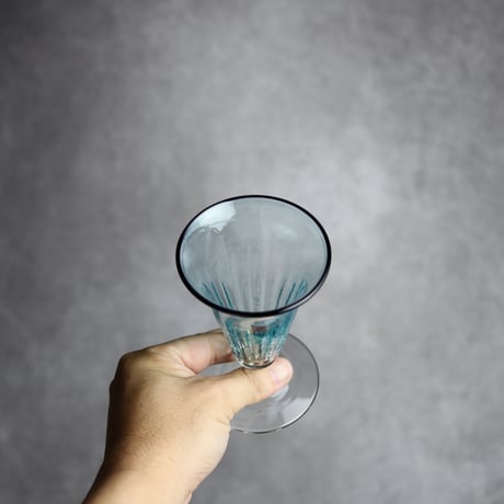 琉球ガラス ヴィンテージ食前酒グラス 水 工房glass32：7105022