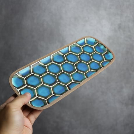 長角皿 長 カメ やちむん 陶器 一翠窯:7021004
