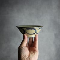 3.5寸マカイ1 呉須釉 丸紋 やちむん 陶器 北窯 宮城正享工房:7005013
