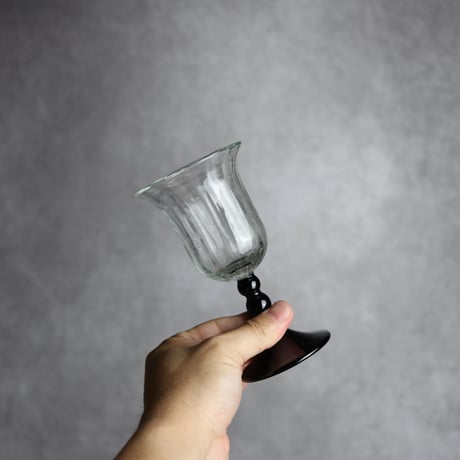 琉球ガラス　縦モールワイングラス ツートン  工房glass32　7105002