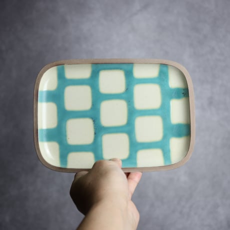 長角皿中 ソーダ やちむん 陶器 一翠窯:7021002