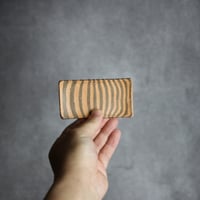 豆皿長1 黒 練り込み ストライプ やちむん 陶器 南蛮焼知念窯 :7209001