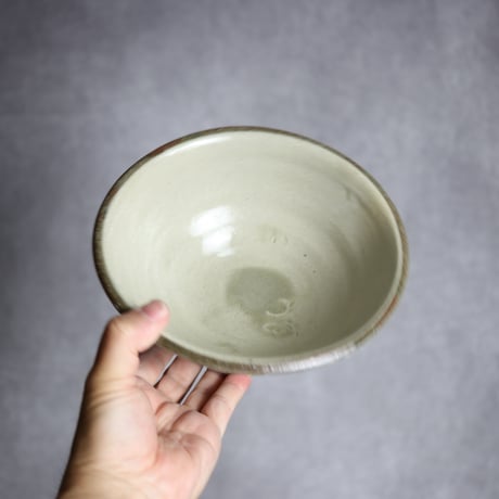 6寸マカイ2 飴 呉須釉 格子点打 やちむん 陶器 北窯 宮城正享工房:7005016 ※重い