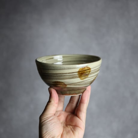 4寸鉢S2 飴釉 点打 刷毛目 やちむん 陶器 北窯 松田米司工房:7003034