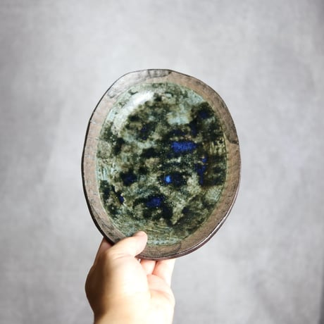 オーバルリム皿S1 孔雀 やちむん 陶器 sui:7022056