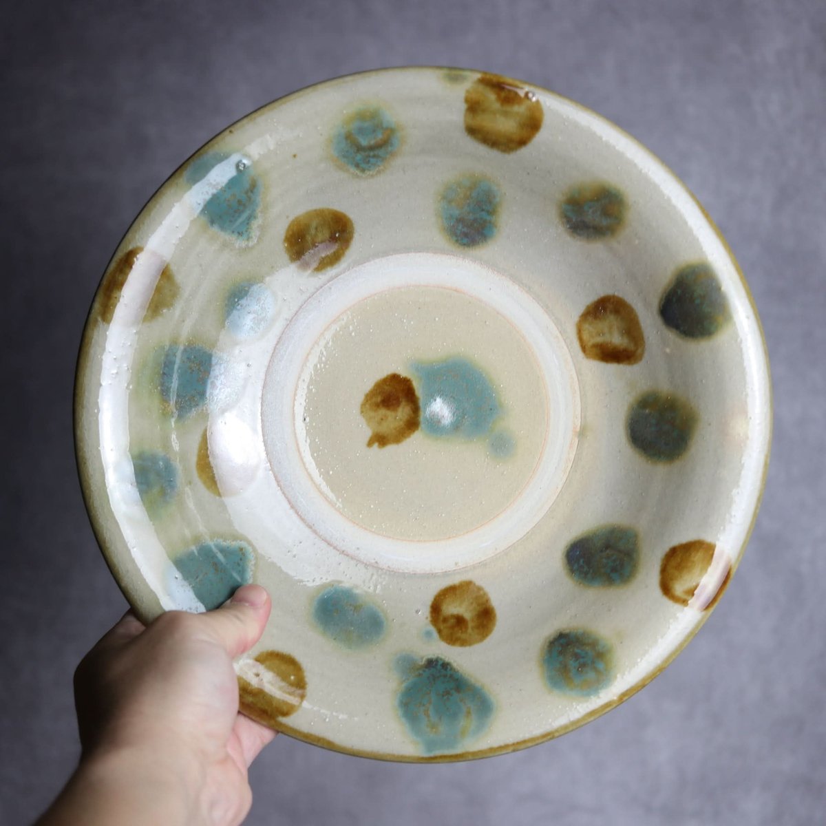9寸皿S1 三彩 点打 やちむん 陶器 北窯 松田米司工房:7003030 | MADE IN