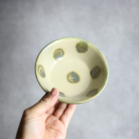 4寸安南鉢S1 緑釉 点打 やちむん 陶器 北窯 松田米司工房:7003033