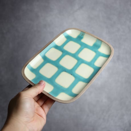 長角皿中 ソーダ やちむん 陶器 一翠窯:7021002