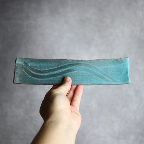 細長板皿S3 ペルシャ釉 やちむん 陶器 陶と厨子甕 ひ窯:7029043