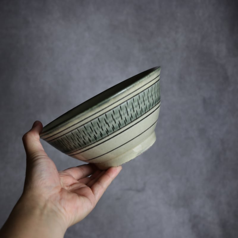 6寸マカイ1 呉須釉 飛鉋 やちむん 陶器 百草陶房 : 7032019 | MADE IN