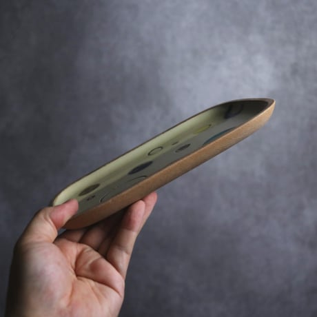 長角皿 中 赤絵 プリズム やちむん 陶器 一翠窯:7021018