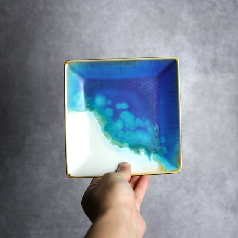 角皿A ラグーン やちむん 陶器 アトリエクッチャネ:7026015 | MADE IN