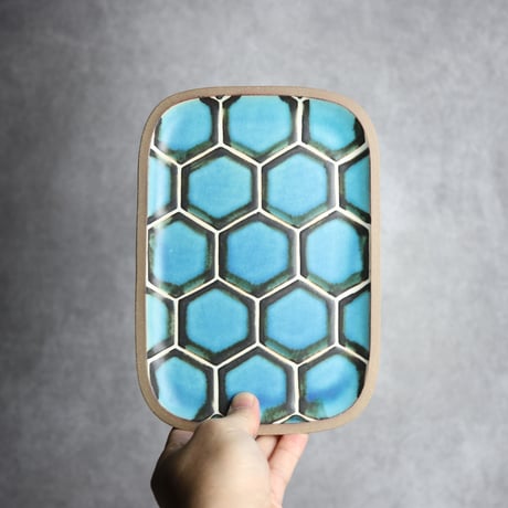 長角皿 中 カメ やちむん 陶器 一翠窯:7021002