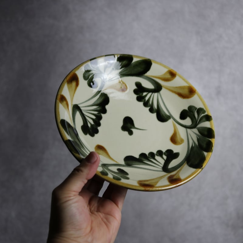 専用❗️やちむん　北窯　沖縄　中皿　宮城　新品　陶器　呉須　茶色　松田　7寸　4枚 専用❗️やちむん 北窯 沖縄 中皿 宮城 新品 陶器 呉須 茶色