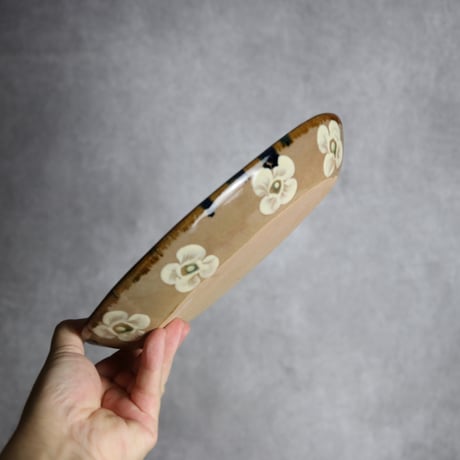 オーバル皿2 網花紋 やちむん 陶器 エドメ陶房:7201002