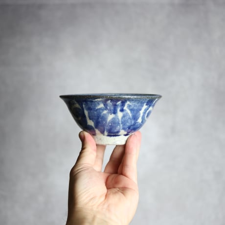 4寸マカイ3 呉須釉 唐草 やちむん 陶器 榮一工房:7013034