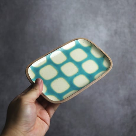長角皿 小 ソーダ やちむん 陶器 一翠窯:7021001