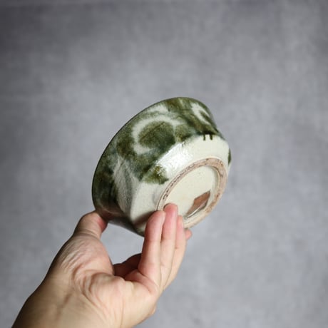 4寸安南鉢1 黒呉須釉 唐草 やちむん 陶器 榮一工房:7013155